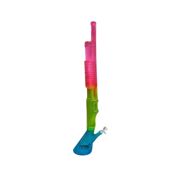 Hunks smoke shotgun bong with stand- Rainbow colour Hunks smoke shotgun bong with stand- Rainbow colour